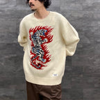 TIM LEHI | INTARSIA CREW NECK SWEATER #WHITE [22FW-WMK-KN22]