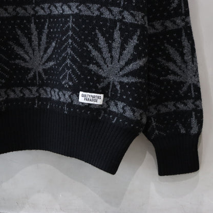 HIGHTIMES | CREW NECK SWEATER #BLACK [HIGHTIMES-WM-KN05]