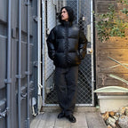 皮革羽絨外套（TYPE-2）#黑色 [24FW-WMO-OD02]