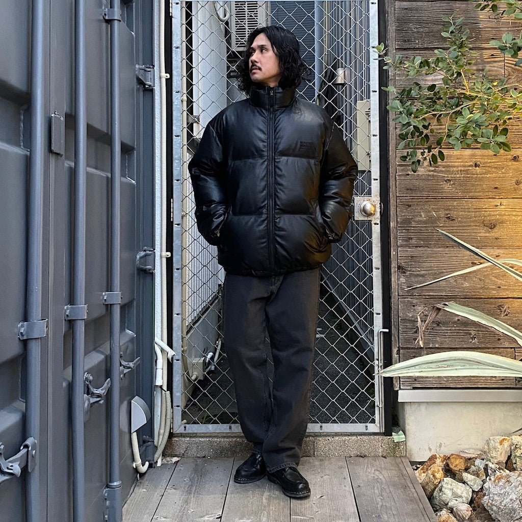 皮革羽絨外套（TYPE-2）#黑色 [24FW-WMO-OD02]