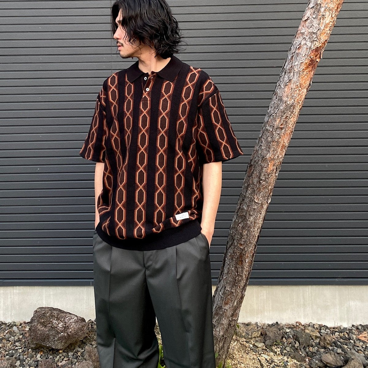KNIT POLO SHIRT -TYPE 3- #BLACK [24SS-WMK-KN21] - cocorozashi 三重