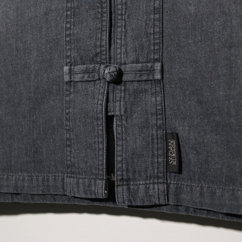 Light Denim Kungfu Shirt #Black [SD26S-SH04]