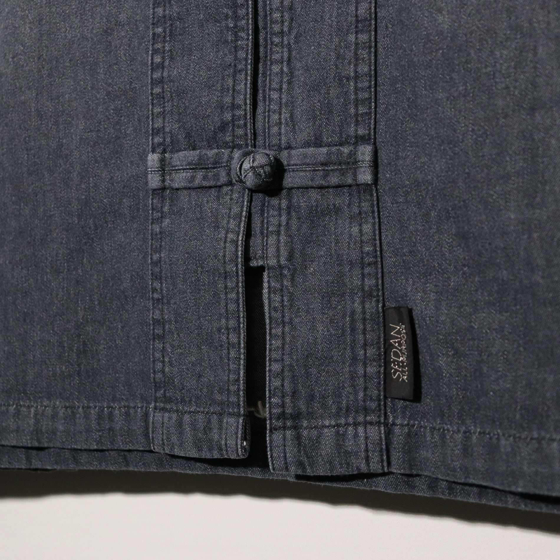 Light Denim Kungfu Shirt #Black [SD26S-SH04]