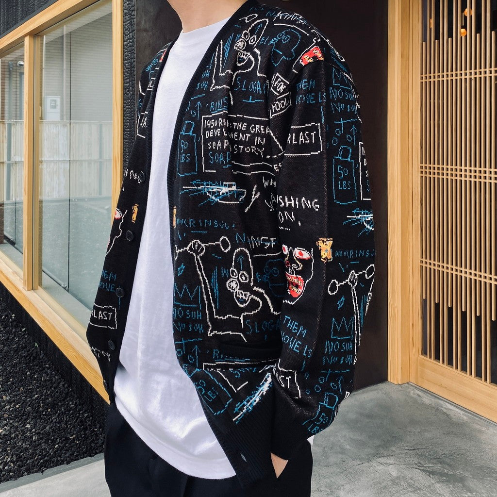 JEAN-MICHEL BASQUIAT | CARDIGAN ( TYPE-1 ) #ONE [BASQUIAT-WM-KN14]