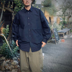 TECH REGULAR COLLAR SHIRT L/S #NAVY [BE-83025W]