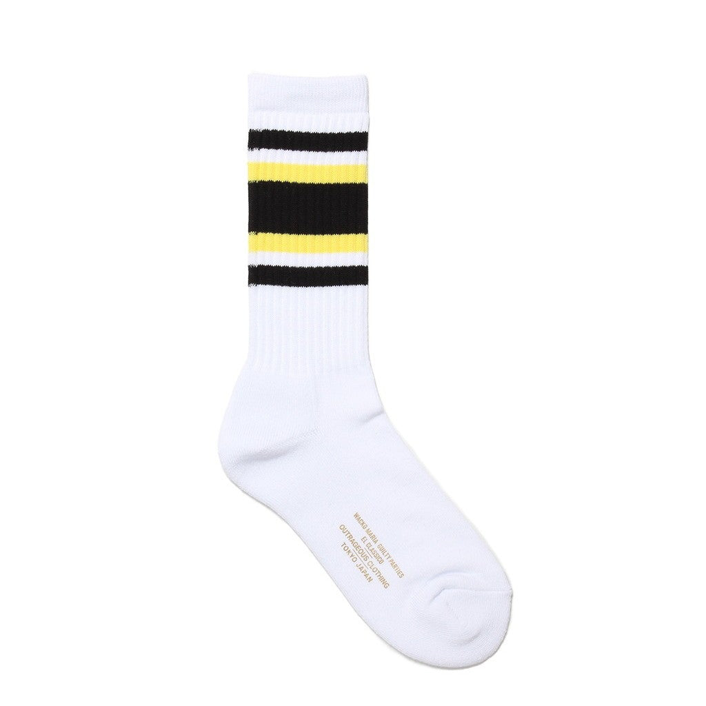 SKATER SOCKS -TYPE 1- #WHITE-YELLOW [24SS-WMA-SO01]