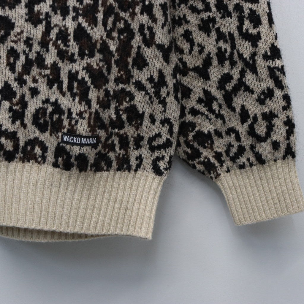 LEOPARD MOHAIR CREW NECK SWEATER #IVORY [25FW-WMK-KN07]