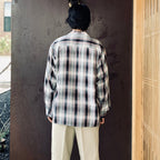 OMBRE CHECK OPEN COLLAR SHIRT L/S ( TYPE-2 ) #PINK [26FWE-WMS-OC02]