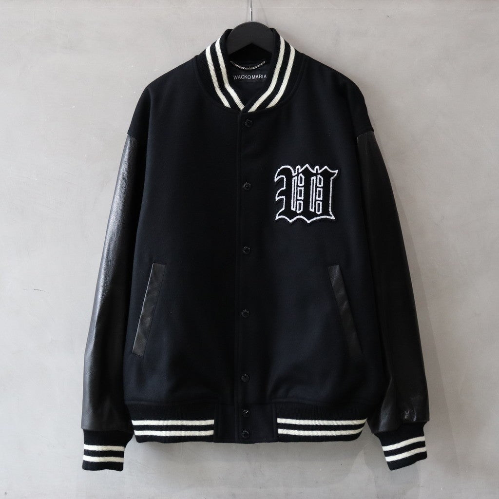 LEATHER VARSITY JACKET -B- (TYPE-2) #BLACK [24FW-WMO-BL16]