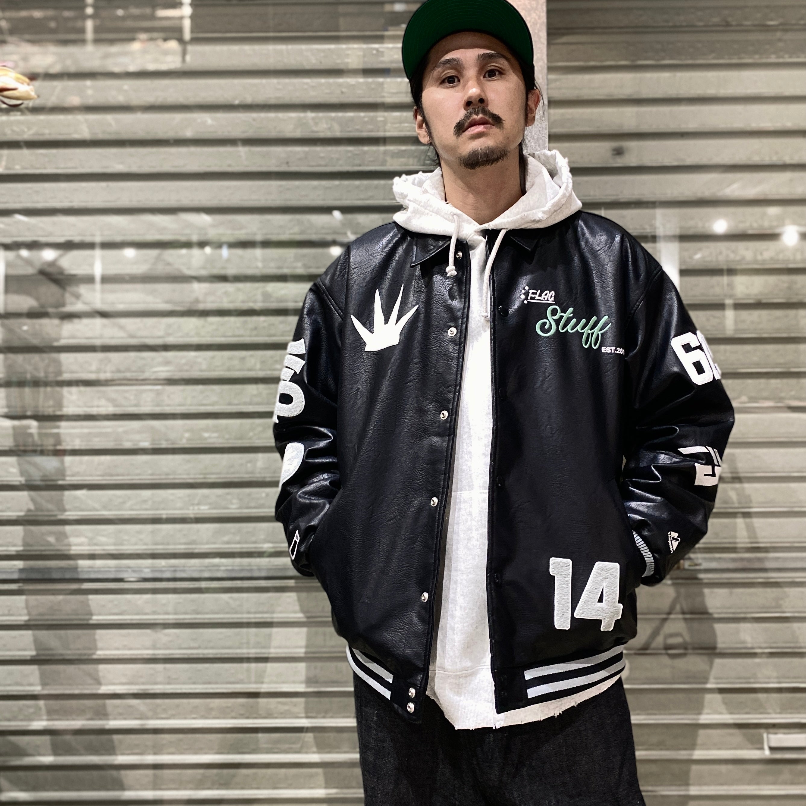 MAJESTIC | VARSITY JACKET #BLACK [23AW-FS-02/FS1281]