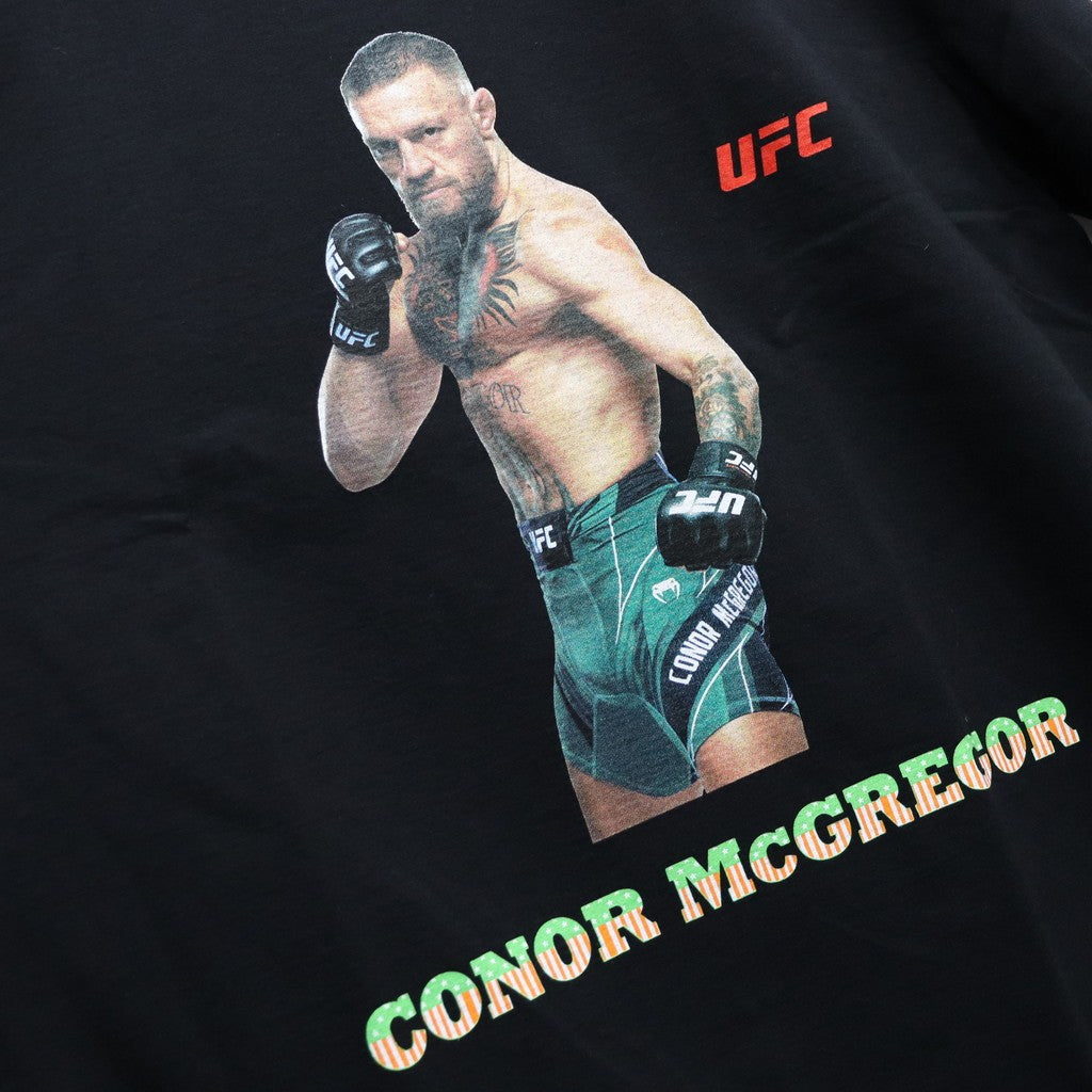 UFC | WASHED HEAVY WEIGHT CREW NECK T-SHIRT ( TYPE-2 ) #BLACK [UFC-WM-WT02]