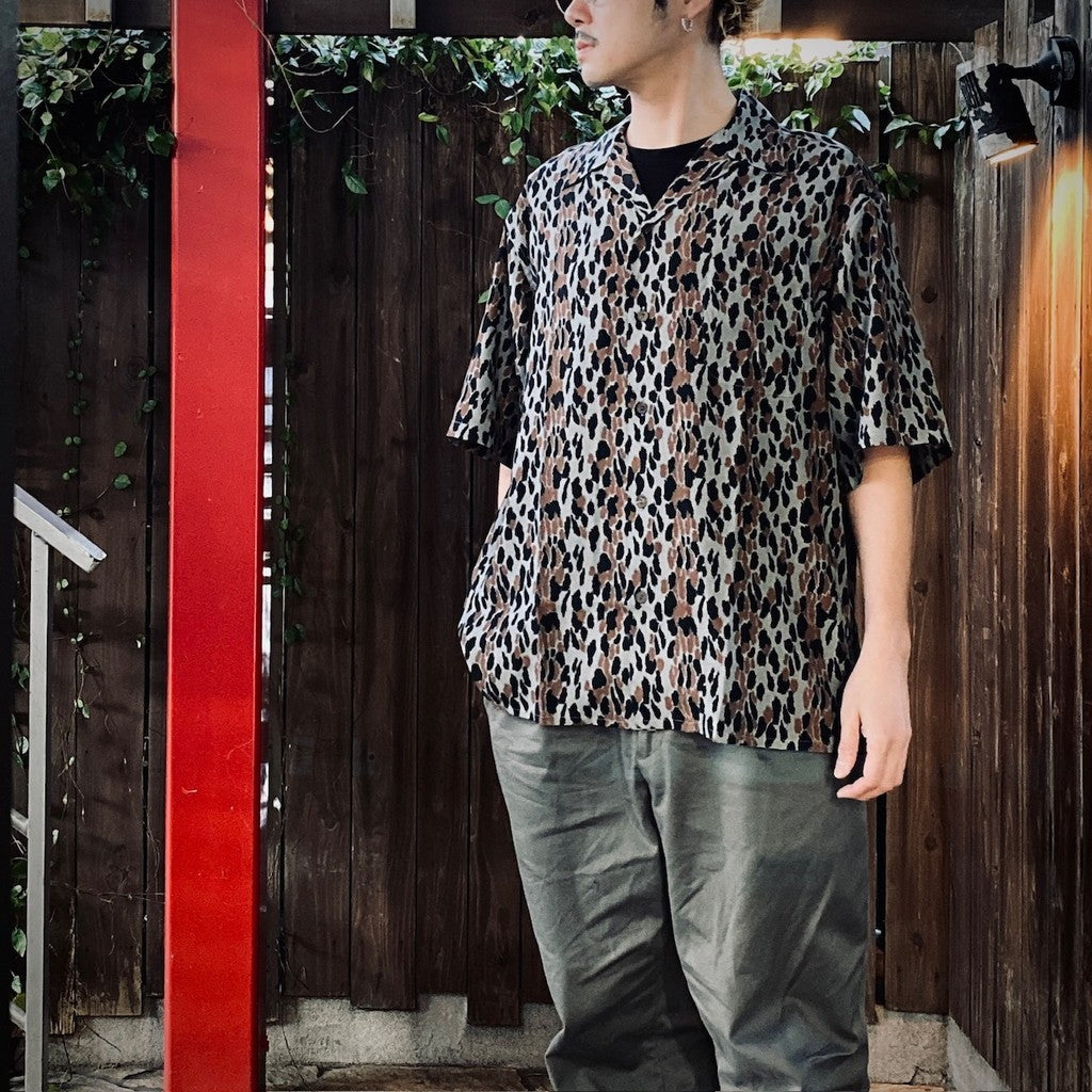 LEOPARD HAWAIIAN SHIRT S/S #GRAY [25SSE-WMS-HI03]
