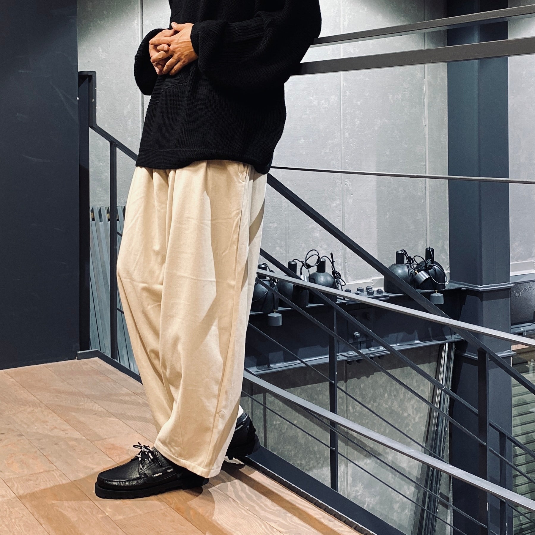 WOOL BAGGY SLACKS #IVORY [FW23-B09]