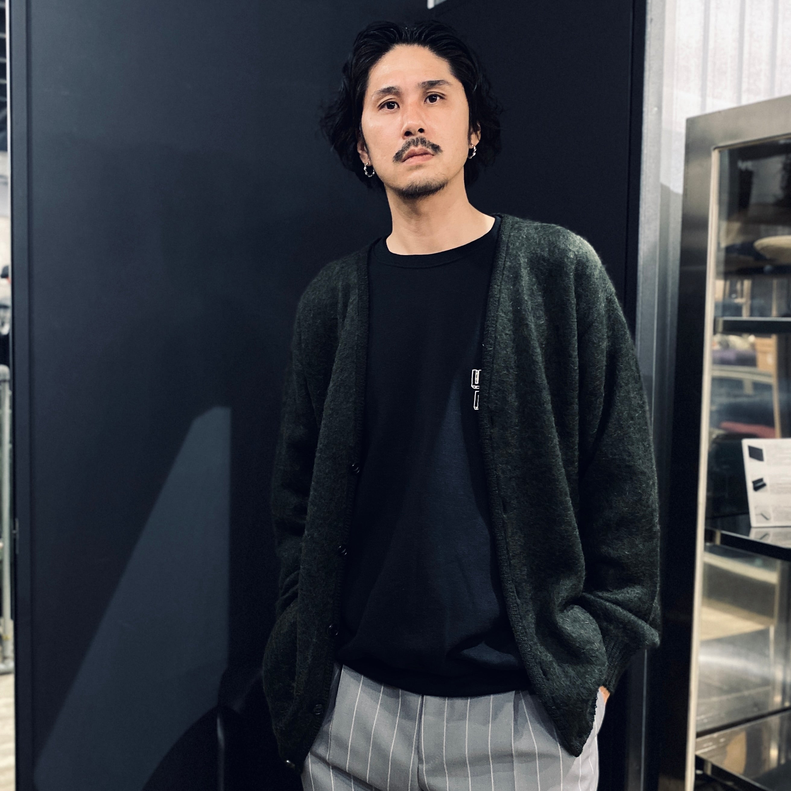 MOHAIR CARDIGAN -TYPE 1- #GREEN [23FW-WMK-KN07]