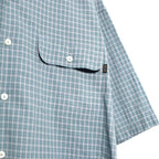 Dobby Plaid Open Collar S/S Shirt #Slate x Grey [SD26S-SH05]