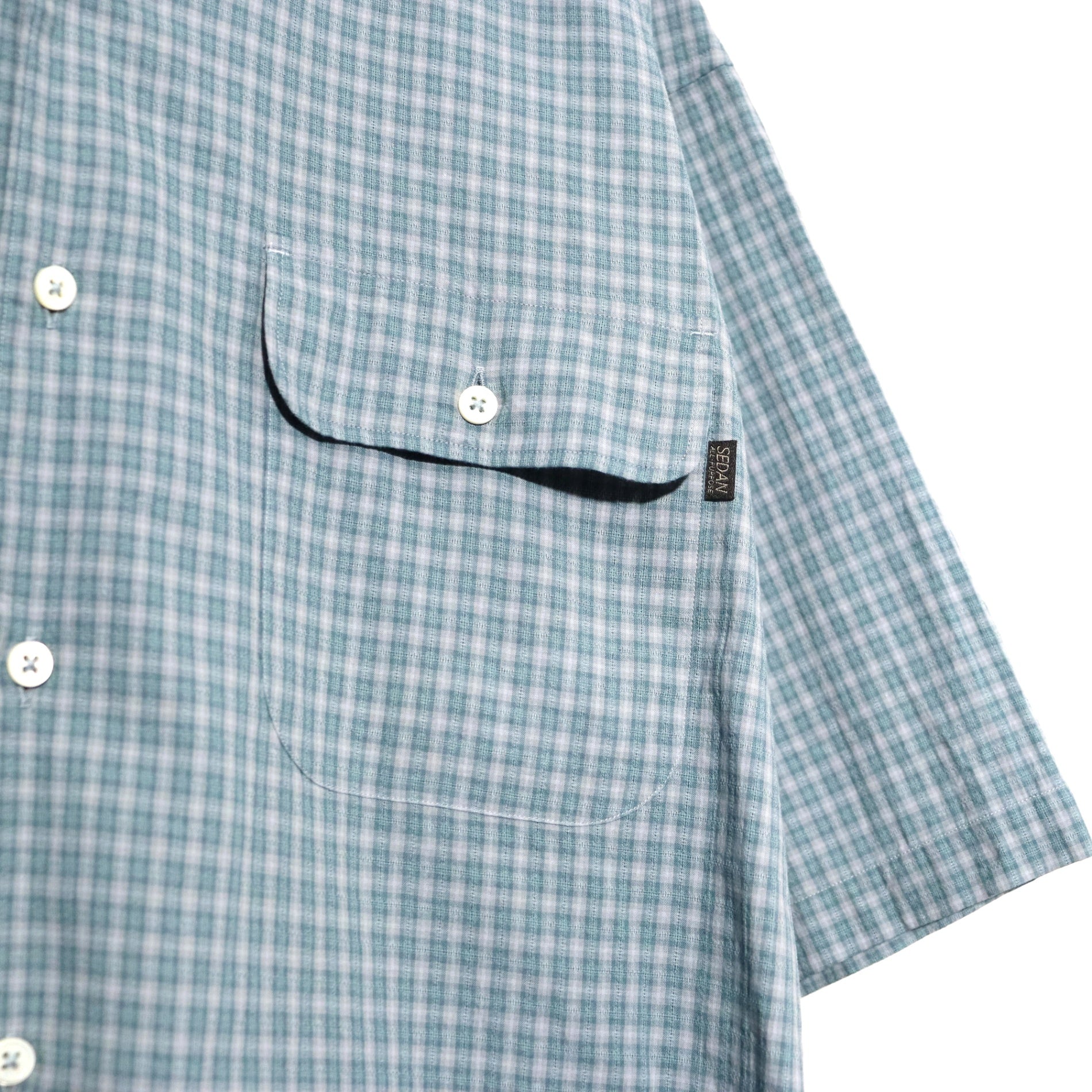 Dobby Plaid Open Collar S/S Shirt #Slate x Grey [SD26S-SH05]