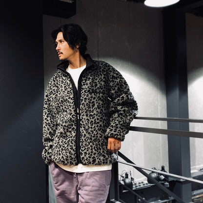 REVERSIBLE LEOPARD BOA JACKET #GRAY [23FW-WMO-OD06]