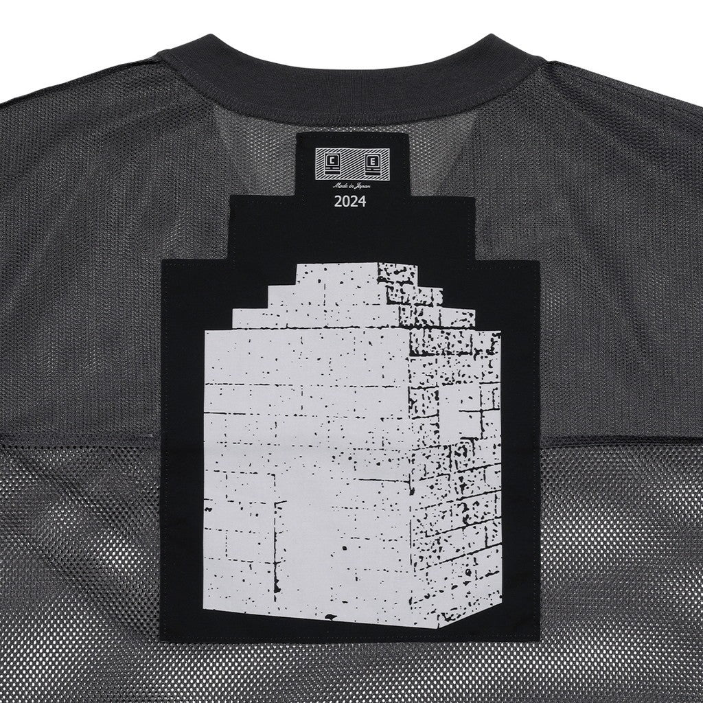 MESH V NECK TOP #GREY [CES25T24]