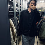 KASURI OPEN COLLAR SHIRT L/S #BLACK [23FW-WMS-OC07]