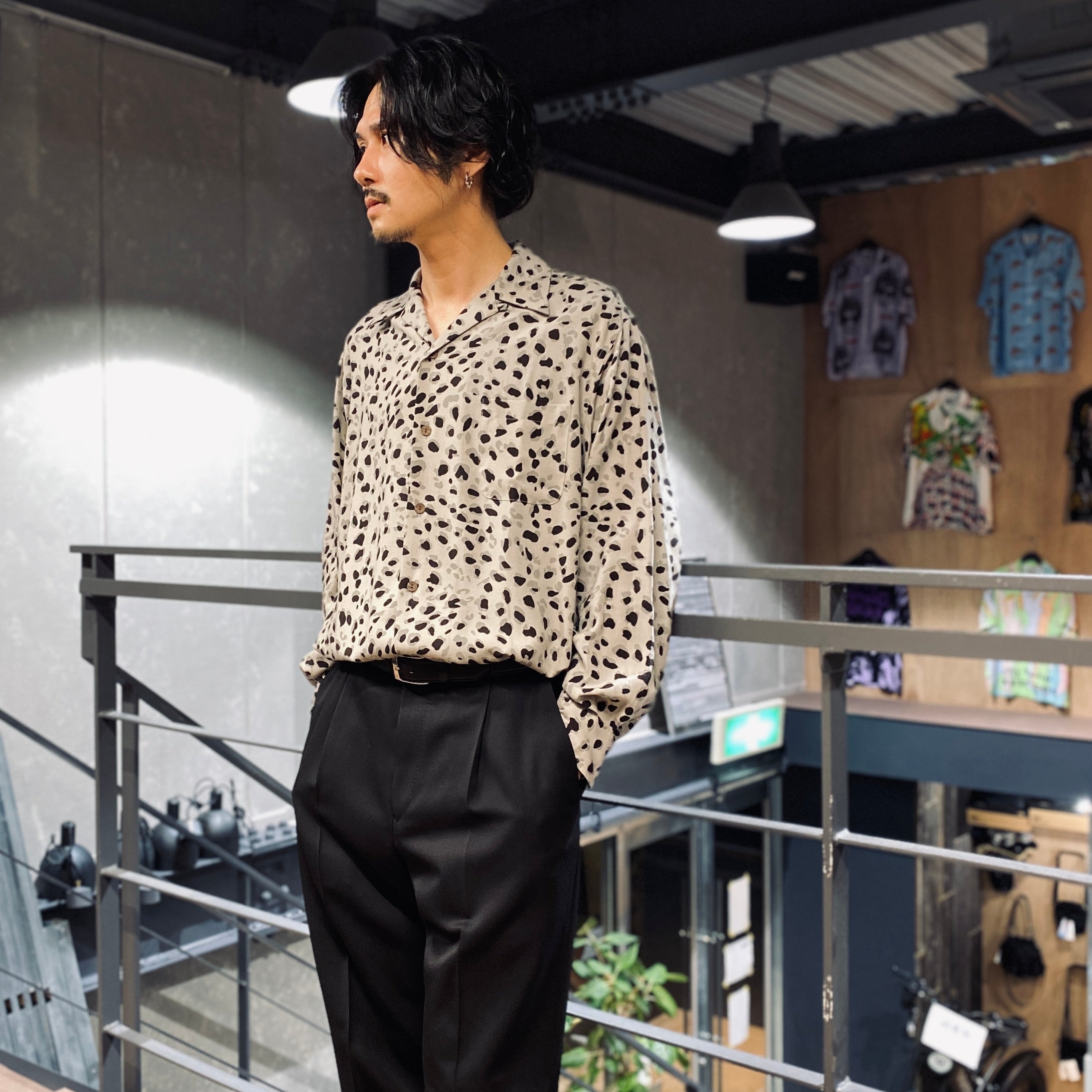 HAWAIIAN SHIRT L/S -TYPE 3- #GRAY [23FW-WMS-HI06]