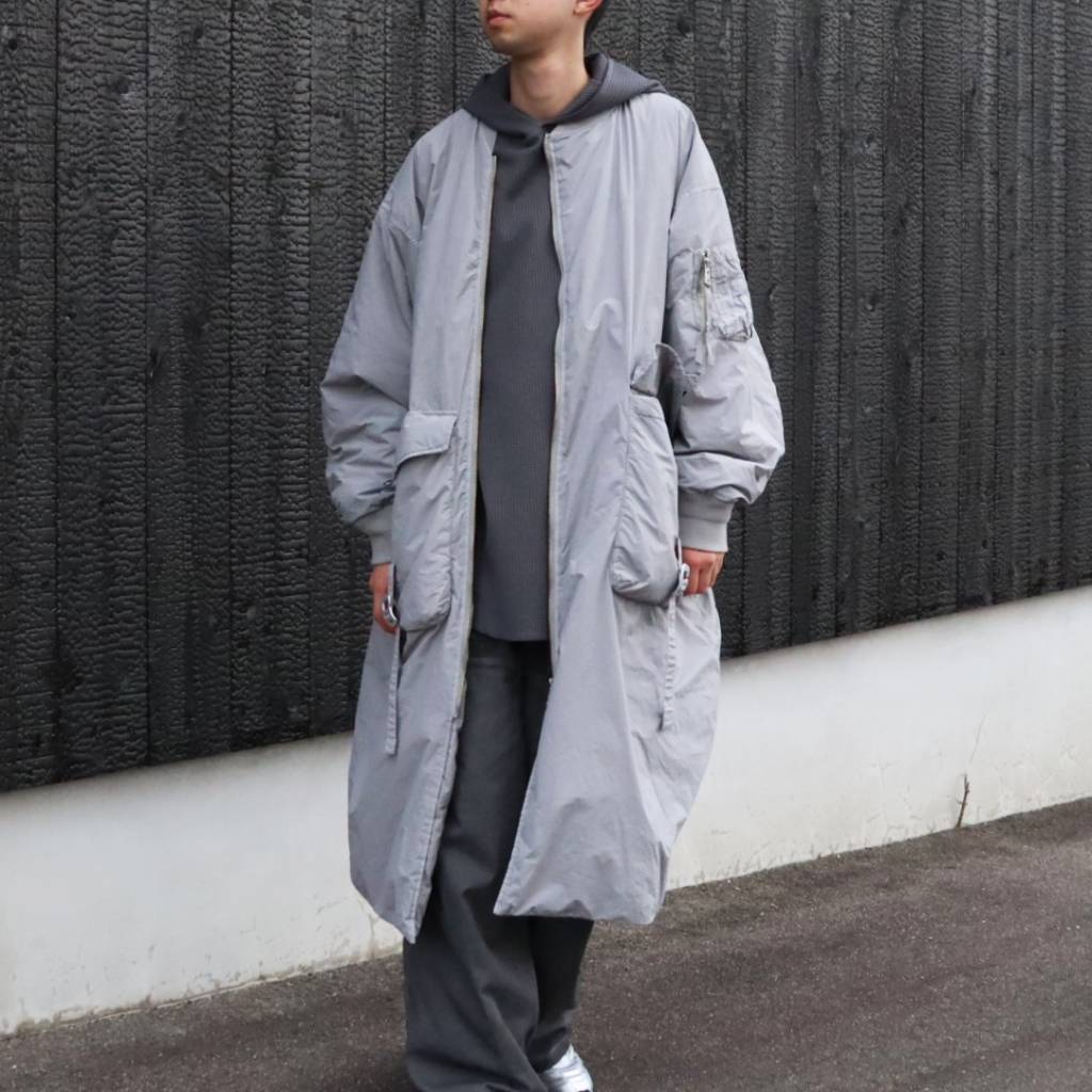 GARMENT DYE DOWN MA-1 LONG COAT 2.0 #GRAY [FST09262U0002]