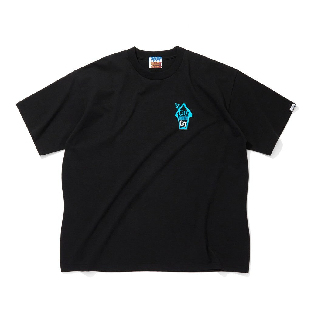 COTTON T-SHIRT_CITY HOUE #BLACK [CCC-261T007]