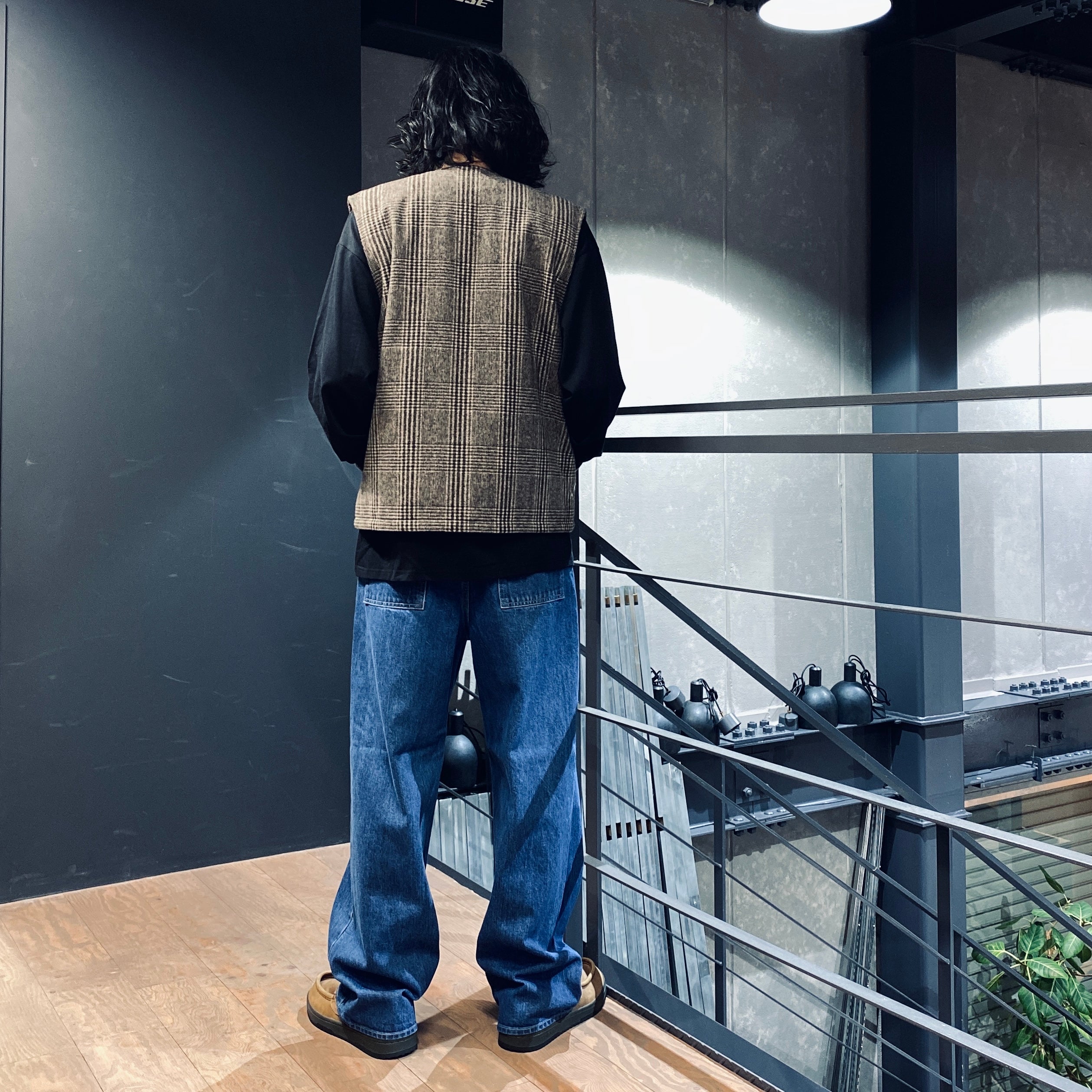 CHECK WOOL VEST #BLACK [SC2320-JK08] – cocorozashi