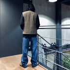 CHECK WOOL VEST #BLACK [SC2320-JK08]