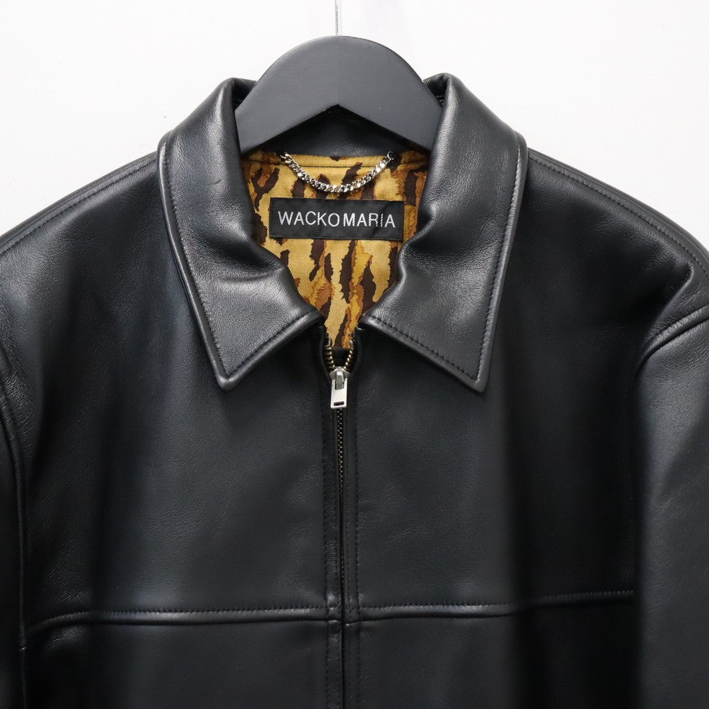 SINGLE RIDERS LEATHER JACKET ( TYPE-2 ) #BLACK [26FWE-WMO-BL04]