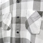 格紋法蘭絨襯衫 #灰×白 [BW252-CFS]