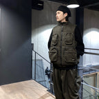 TWEED DOWN VEST #OLIVE [FW23-JK04]