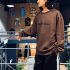 HEAVY WEIGHT CREW NECK SWEAT SHIRT -TYPE 1- #BROWN [23FW-WMC-SS02]