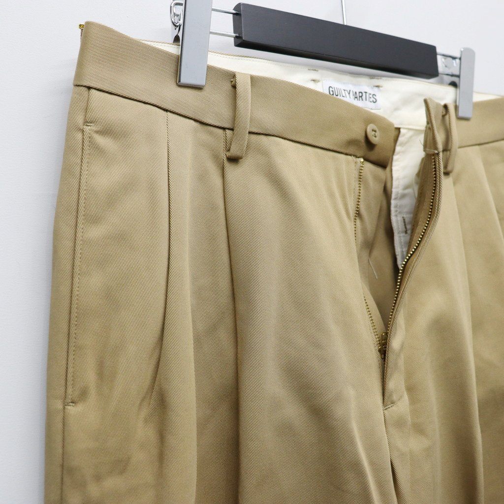 DOUBLE PLEATED CHINO TROUSERS 〔XLサイズ） TIGHT / DOUBLE PLEATED CHINO TROUSERS ( TYPE-2 )（BLACK）