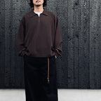 EVD1 Half Zip Polo Shirt #Brown [GOOPI-26AW-SEP-02]