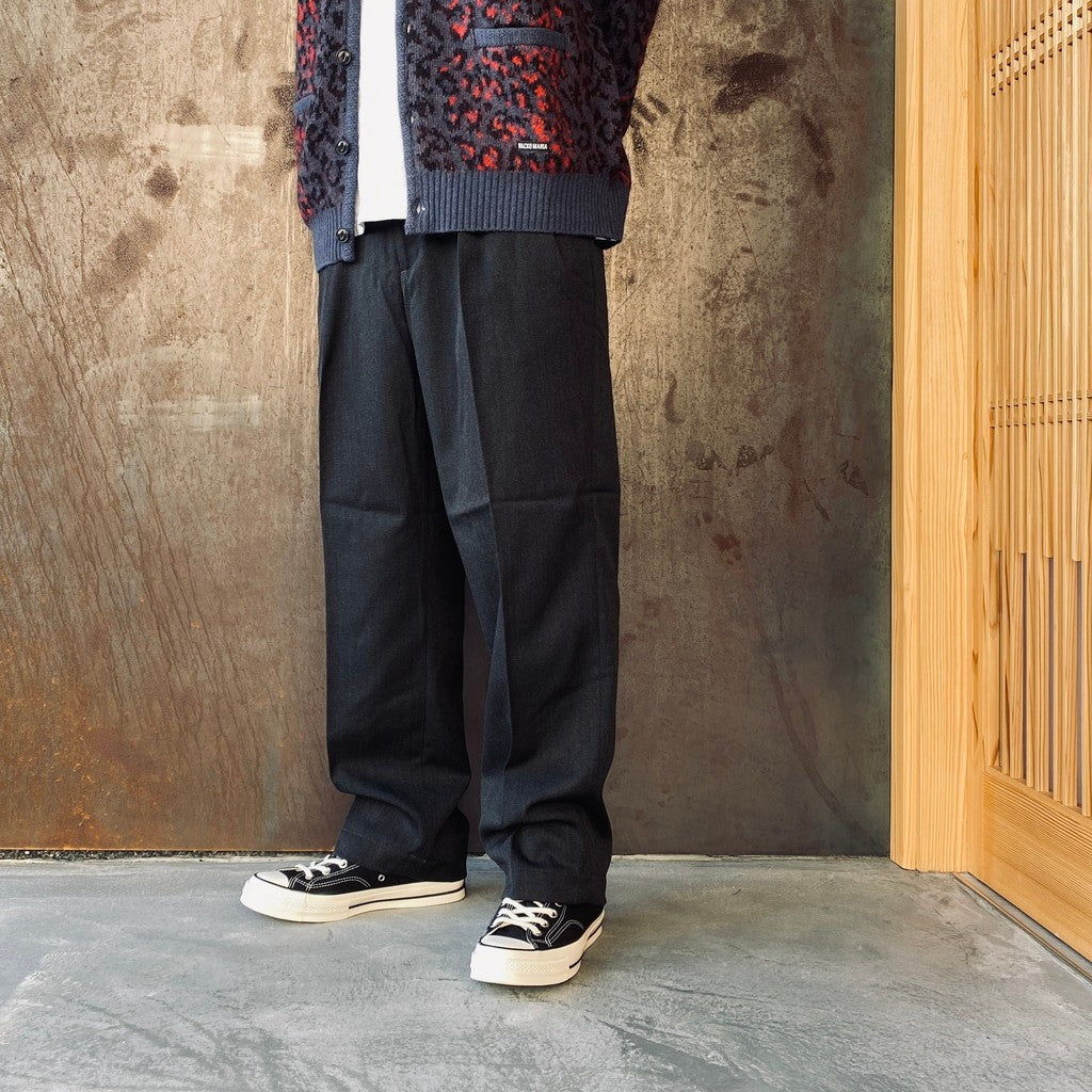 DOUBLE PLEATED CHINO TROUSERS ( TYPE-2 ) #CHARCOAL [25FW-WMP-PT02