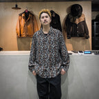 LEOPARD HAWAIIAN SHIRT L/S #GRAY [25SSE-WMS-HI02]