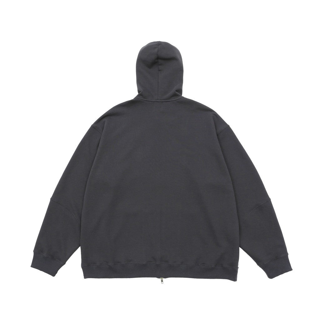 BIO WASHED EASY HOODIE ZIP UP #ASH CHARCOAL [HOD25AWSWEHZU]
