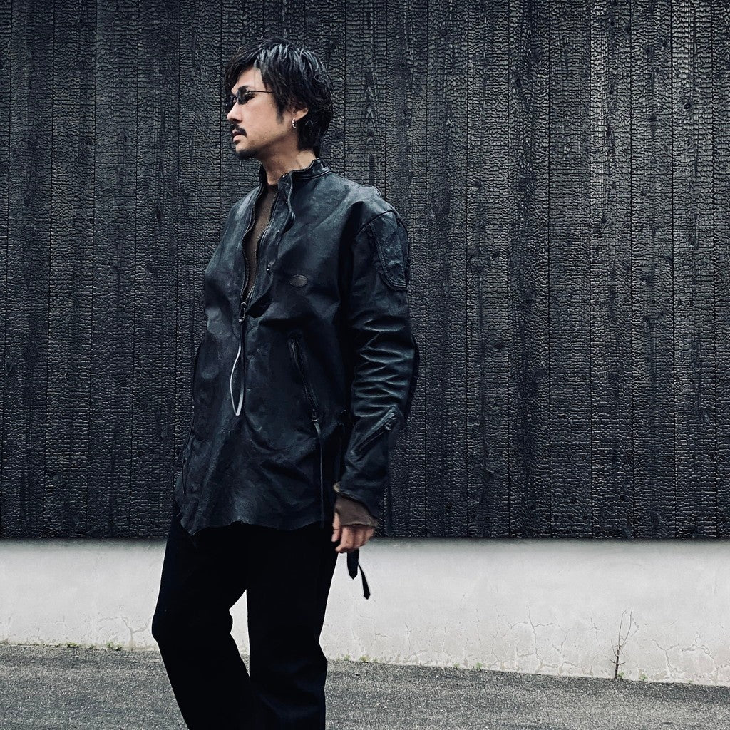 Rustic Edged Easy Rider's (VEGETABLE TANNING PIG LEATHER) #BLACK [M-P1-LW3]