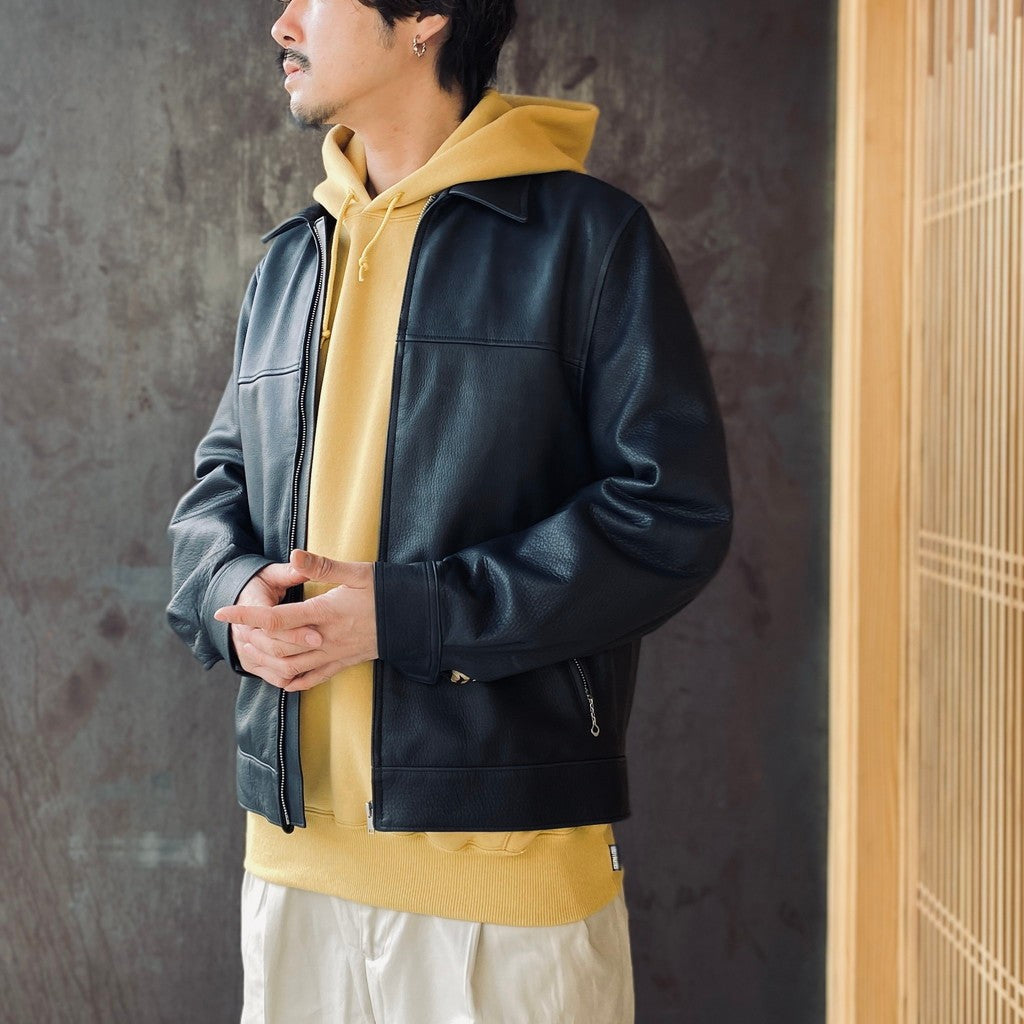 SINGLE RIDERS LEATHER JACKET ( TYPE-2 ) #D-BLUE [26SS-WMO-BL02]