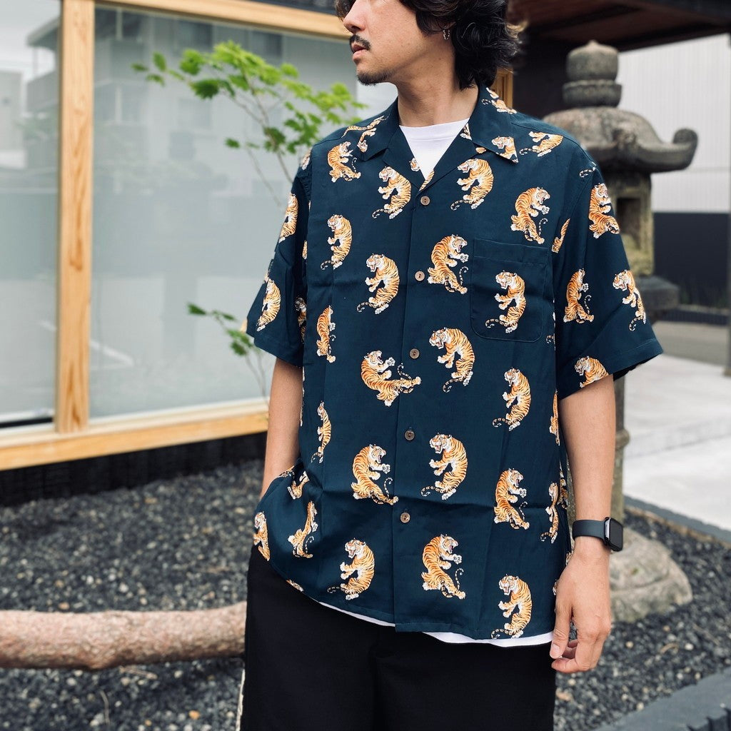 TIM LEHI | HAWAIIAN SHIRT S/S ( TYPE-2 ) #NAVY [26SS-WMS-HI04]