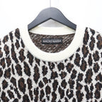 LEOPARD MOHAIR JACQUARD CREW NECK SWEATER #WHITE [26FW-WMK-KN16]