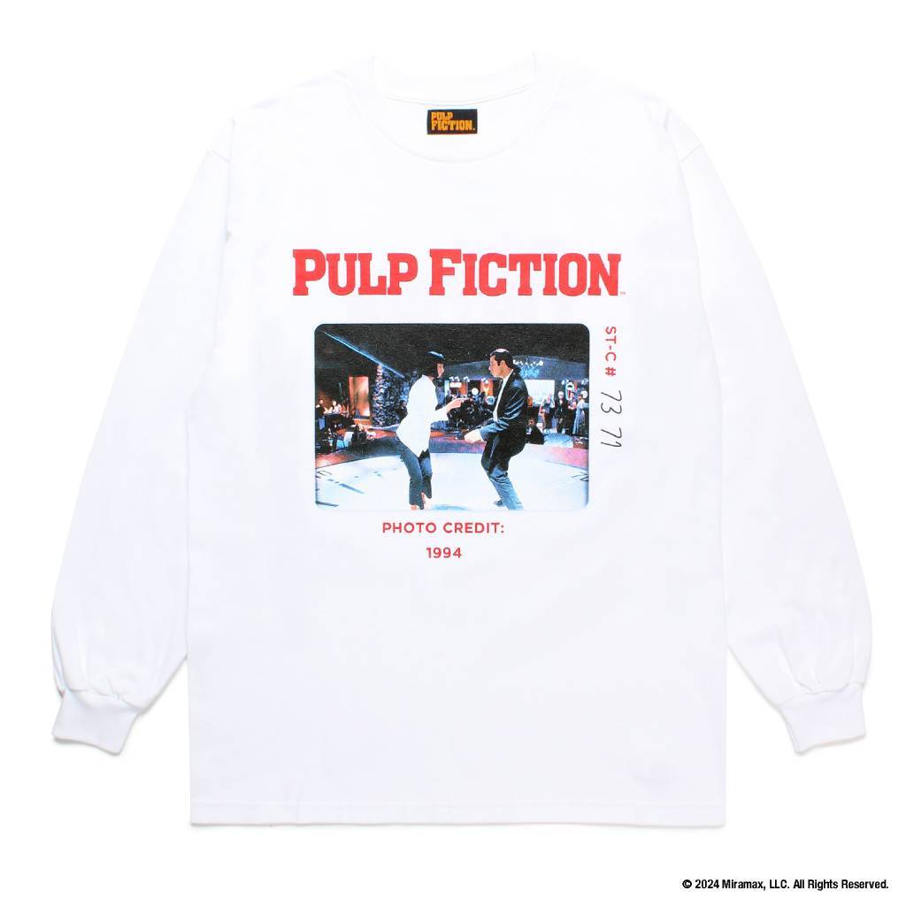 PULP FICTION | CREW NECK LONG SLEEVE T-SHIRT ( TYPE-1 ) #WHITE [PF-WM-LT01]