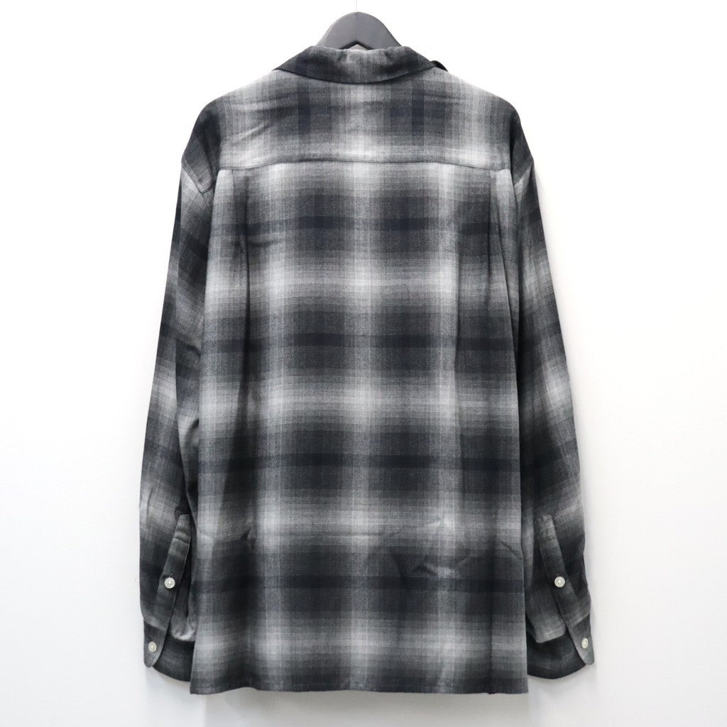 OMBRE CHECK OPEN COLLAR SHIRT L/S ( TYPE-1 ) #GRAY [26FWE-WMS-OC01]