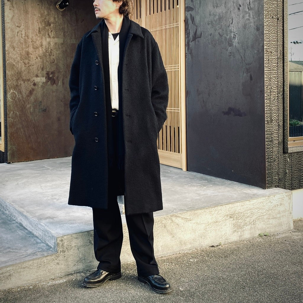 BAL COLLAR COAT ( TYPE-2 ) #BLACK [25FW-WMO-CO02] - cocorozashi