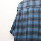 OMBRE CHECK OPEN COLLAR SHIRT S/S ( TYPE-3 ) #BLUE [26SS-WMS-OC14]