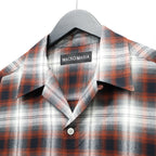 OMBRE CHECK OPEN COLLAR SHIRT L/S ( TYPE-1 ) #BROWN [26SS-WMS-OC11]
