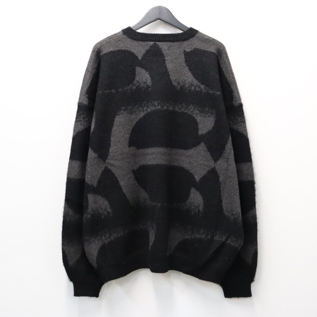 PATTERN MOHAIR KNIT #Black [26FW_KN01]