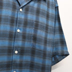 OMBRE CHECK OPEN COLLAR SHIRT S/S ( TYPE-3 ) #BLUE [26SS-WMS-OC14]