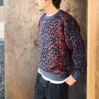 LEOPARD MOHAIR CREW NECK SWEATER #NAVY [25FW-WMK-KN07]