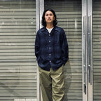 OMBRE CHECK OPEN COLLAR SHIRT L/S (TYPE-4) #BLUE [24FW-WMS-OC04]